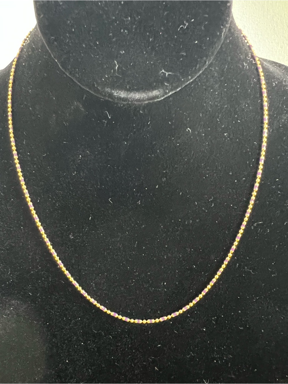 Brand New-Gold/Purple Colored Bead Necklace